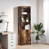 vidaXL Vitrina Stejar Afumat 50x35x180 cm Lemn Prelucrat Dulap Inalt Depozitare Living/Baie/Bucatarie 5 Rafturi