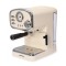Espressor Retro Heinner, 1100 W, 15 bar, 1.25 l, termometru frontal, carcasa inox/plastic, tava detasabila, Crem
