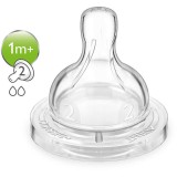 Tetina Classic+ SCF632/27, 2 tetine cu debit lent, peste 1 luna