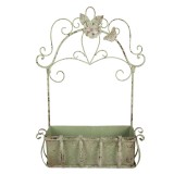 Cumpara ieftin Suport ghivece flori metal verde vintage 44x15x58 cm