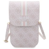 Geanta guess pentru telefon - slot card, universala, eco-leather, ajustabila - pink