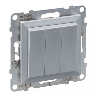 Intrerupator triplu Legrand Suno aluminiu 721303 foto