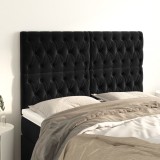 VidaXL Tăblii de pat, 4 buc, negru, 72x7x78/88 cm, catifea