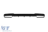 Difuzor tip E63 potrivit pentru bara spate A Design pe Mercedes E-Class W212 sedan 2014-2016, negru mat cu garnitura neagra, -oo--oo- Performance Auto