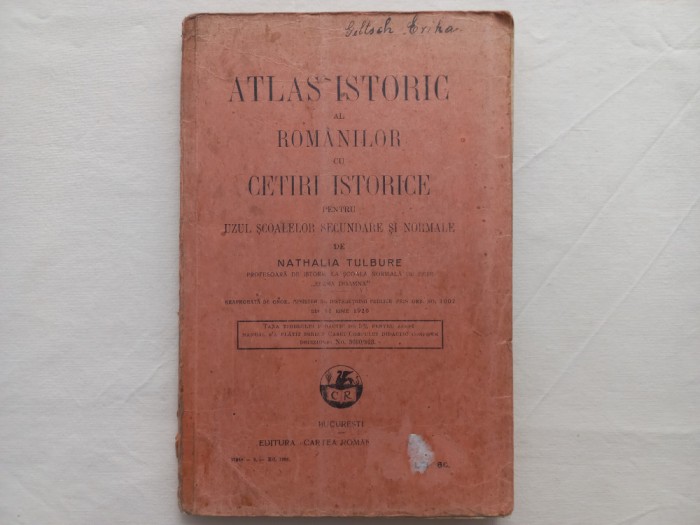 ATLAS ISTORIC AL ROMANILOR CU CETIRI ISTORICE PENTRU UZUL ... - NATHALIA TULBURE