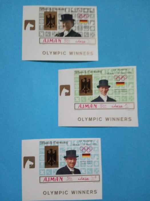 AJMAN, MUNICH SUPRATIP. - SERIE COMPLETĂ MNH IMPERF.