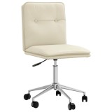 vidaXL Scaun de bucătărie, crem, piele ecologică