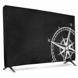 Husa de praf pentru televizor 55 inch, Kwmobile, Negru/Alb, Textil, 51992.05