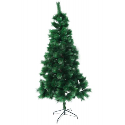 Brad artificial de craciun tip pin cu ace 3d, 210 cm inaltime, verde foto