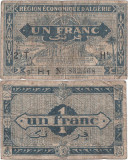 1944 ( II ) , 1 franc ( P-101 ) - Algeria