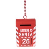 Cumpara ieftin Ornament brad Craciun Cutie Postala metal alb rosu 5x3x8 cm