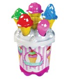 Set Găleată Nisip &Icirc;nghețată 11 Piese 17 cm Jucărie Copii Peste 3 Ani Materiale Netoxice