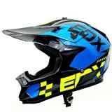 Cumpara ieftin Casca Moto Cross Enduro ATV Downhill EDX L (59-60cm) Albastru Negru Galben, ABS, Cozoroc Reglabil, Captuseala Lavabila