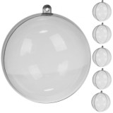 Globuri transparente DIY de Craciun 10 cm, set 5 bucati Ruhhy