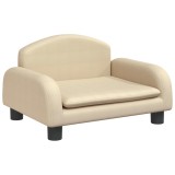 Cumpara ieftin Pat de caini, crem, 50x40x30 cm, material textil