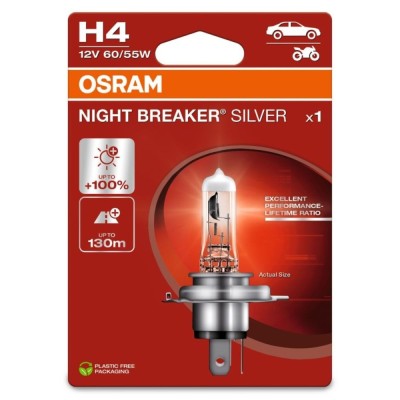 Bec auto Osram H4 Night Breaker Silver, P43T, 60/55 W, 12 V foto