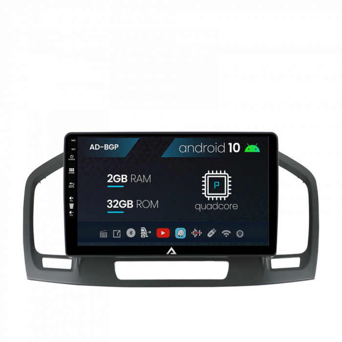 Navigatie Opel Insignia (2008-2013), Android 10, P-Quadcore 2GB RAM + 32GB ROM, 9 Inch - AD-BGP9002+AD-BGRKIT254