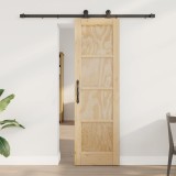 vidaXL Ușă glisantă Natural și Negru 61 x 198,5 cm Lemn masiv de pin 3445449