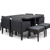SET MOBILIER GRADINA CURVER COLUMBIA 9 PIESE GRAFIT GRI, Keter