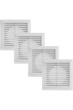 Capac de ventilație alb pentru conductă &Oslash;4" - pachet de 2 bucăți, dimensiuni 6.7"x6.7" inch, pentru ventilații de baie