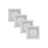 Capac de ventilație alb pentru conductă &Oslash;4" - pachet de 2 bucăți, dimensiuni 6.7"x6.7" inch, pentru ventilații de baie