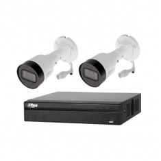Kit profesional 2 camere supraveghere IP PoE 2MP + NVR 4 canale IP PoE Dahua foto
