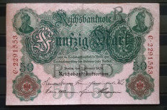 BC65, Bancnota 50 marci 1908 Germania, circulata foto