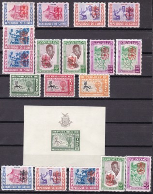 Guineea 1962 Malaria MI 95-99 a+b /102-104 / bl. 1 /IV-VIII MNH foto