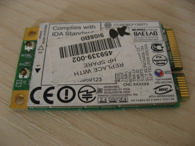 Placa wireless laptop Compaq Presario CQ70, Atheros T60H976.07 LF, 459339-002 foto