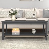 Gossi masuta de cafea, gri, 110x55x45 cm, lemn masiv de pin