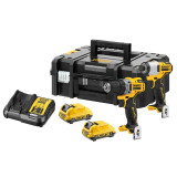 Set DeWalt DCK2110L2T: Masina De Gaurit Si Insurubat + Masina De Insurubat Cu Impact