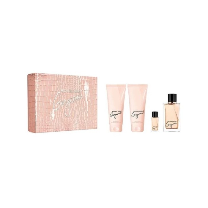 Michael Kors Gorgeous Set cadou pentru femei 100 ml EDP + EDP 5 ml + 100 ml gel de duș + 100 ml loțiune de corp