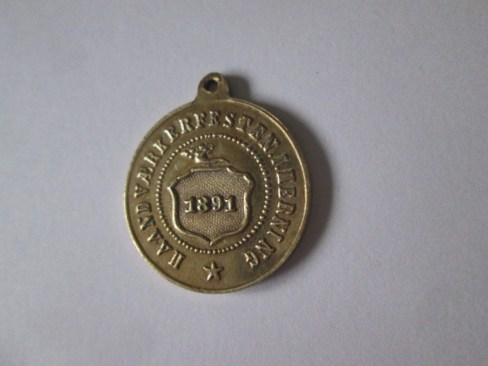 Rara! Danemarca medalia Festivalul Mestesugarilor din orasul Herning 1891