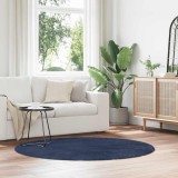 VidaXL Covor shaggy cu pom &icirc;nalt, NAVARRA, bleumarin, 160x160 cm