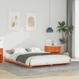 vidaXL Cadru de pat de podea Maro ceruit 160 x 210 cm