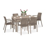 Cumpara ieftin Set de mobilier de grădină Balion 6+1 &icirc;n culoarea cappuccino