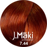 J.Maki Professional - Vopsea de par permanenta 7.44 - Blond cupru intens mediu, 60 ml