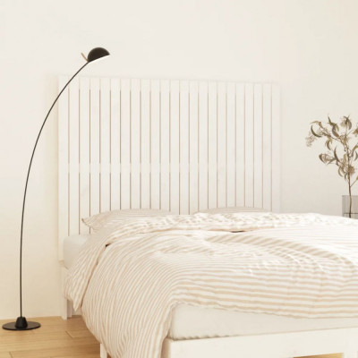 vidaXL Tăblie de pat pentru perete, alb, 146,5x3x110 cm lemn masiv pin foto