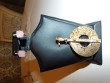 LOUIS VUITTON, pandant anii 60, original, masiv, deosebit, cadou cercei placati cu aur