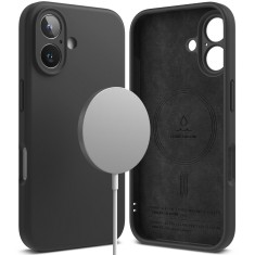 Husa pentru iphone 16 plus - ringke silicone magnetic magsafe - black foto