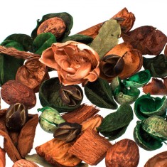 Potpourri Decorativ, Flori Portocalii Verzi, Aroma Winter Forest, Capacitate 90g