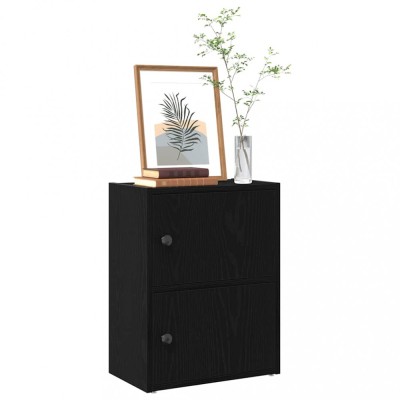 Gossi biblioteca stejar negru 40x24x52 cm lemn prelucrat foto