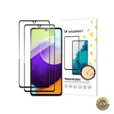 Folie de protectie Ecran WZK pentru Samsung Galaxy A33 5G A336 Sticla securizata Full Glue Set 2 bucati Case Friendly Neagra