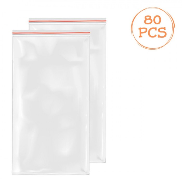 Pungi Depozitare Ziplock, 6x9cm, Set 80 Bucăți, Transparent