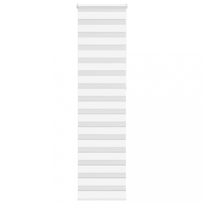 Jaluzea tip zebra alb lățime țesătură 55,9 cm poliester