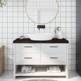 VidaXL Blat de baie, maro &icirc;nchis, 120x40x(2-6) cm, lemn masiv tratat