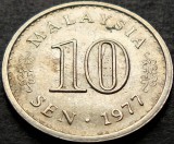 Cumpara ieftin Moneda exotica 10 SEN - MALAEZIA, anul 1977 * cod 628 = A.UNC, Asia