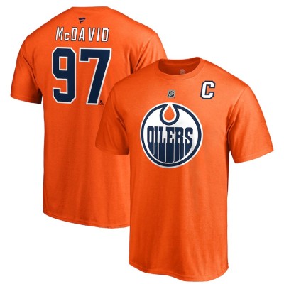 Edmonton Oilers tricou de bărbați Connor McDavid #97 Name &amp;amp;amp; Number orange - S foto