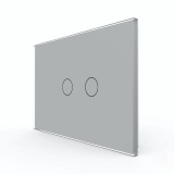 Intrerupator dublu touch Livolo din sticla gri, standard italian