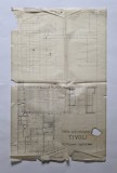 Plan pentru Proiectul Cinematografului din Timisoara - Iosefin, realizat de Cornel Liuba (1880-1953) ca 1933, 43 x 31 cm / Design - Arhitectura